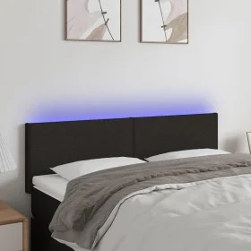Black fabric headboard with LED 144x5x78/88 cm by vidaXL, Headboards and footboards - Ref: Foro24-3121332, Price: 56,43 €, Di...