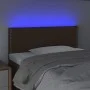 Headboard with LED in dark brown fabric 100x5x78/88 cm by vidaXL, Headboards and footboards - Ref: Foro24-3121465, Price: 39,...