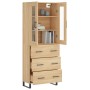 Aparador alto madera contrachapada color roble 69,5x34x180 cm