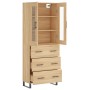 Aparador alto madera contrachapada color roble 69,5x34x180 cm
