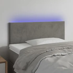 Light gray velvet headboard with LED 80x5x78/88 cm by vidaXL, Headboards and footboards - Ref: Foro24-3121362, Price: 36,11 €...