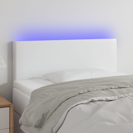 Kopfteil mit LED, weißem Kunstleder, 100 x 5 x 78/88 cm von vidaXL, Kopf- und Fußteile - Ref: Foro24-3121417, Preis: 37,53 €,...