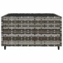 Set de muebles de jardín 3 pzas y cojines ratán sintético gris