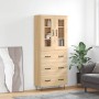 Aparador alto madera contrachapada color roble 69,5x34x180 cm