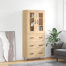 Aparador alto madera contrachapada color roble 69,5x34x180 cm Aparador alto madera contrachapada color roble 69,5x34x180 cm