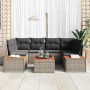 Conjunto de sofá de jardín con cojín 7 pcs Gris Poliratán