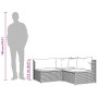 Set de muebles de jardín 3 pzas y cojines ratán sintético gris