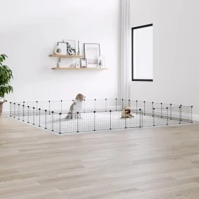 Jaula para mascotas de 36 paneles puerta acero negro 35x35 cm de vidaXL, Jaulas y habitáculos para animales pequeños - Ref: F...