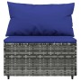 Set de muebles de jardín 4 pzas y cojines ratán sintético gris