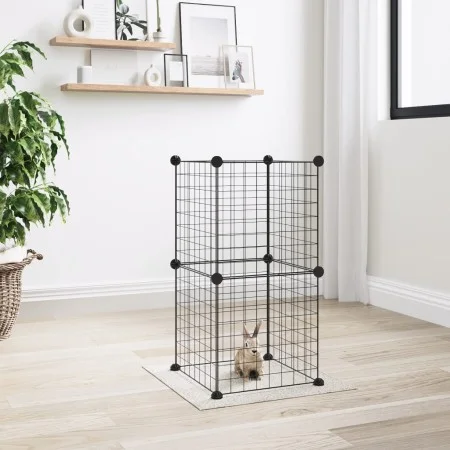 Pet cage with 8 panels black steel 35x35cm by vidaXL, Cages and habitats for small animals - Ref: Foro24-3114031, Price: 31,9...