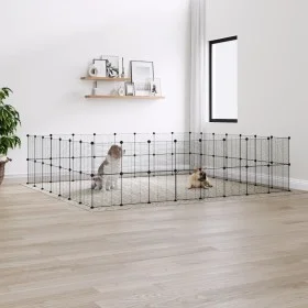 Jaula para mascotas de 60 paneles puerta acero negro 35x35 cm de vidaXL, Jaulas y habitáculos para animales pequeños - Ref: F...