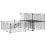 Pet cage with 36 panels black steel door 35x35 cm by vidaXL, Cages and habitats for small animals - Ref: Foro24-3114062, Pric...