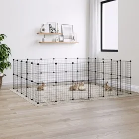 Pet cage with 44 panels black steel door 35x35 cm by vidaXL, Cages and habitats for small animals - Ref: Foro24-3114040, Pric...