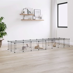 Jaula para mascotas de 36 paneles puerta acero negro 35x35 cm by vidaXL, Cages and habitats for small animals - Ref: Foro24-3...