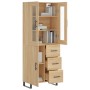 Aparador alto madera contrachapada color roble 69,5x34x180 cm