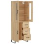 Aparador alto madera contrachapada color roble 69,5x34x180 cm