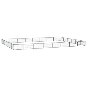 Dog cage 28 panels black powder coated steel 100x50 cm by vidaXL, Dog kennels and fences - Ref: Foro24-3115972, Price: 387,14...