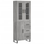 Aparador alto madera contrachapada gris sonoma 69,5x34x180 cm