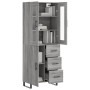 Aparador alto madera contrachapada gris sonoma 69,5x34x180 cm