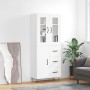 Aparador alto madera contrachapada blanco 69,5x34x180 cm