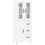 Aparador alto madera contrachapada blanco 69,5x34x180 cm
