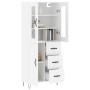 Aparador alto madera contrachapada blanco 69,5x34x180 cm