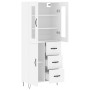 Aparador alto madera contrachapada blanco 69,5x34x180 cm
