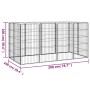 Hundekäfig 12 Paneele Stahl pulverbeschichtet schwarz 50x100 cm von vidaXL, Hundehütten und Zäune - Ref: Foro24-3115959, Prei...