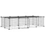 Jaula para mascotas de 20 paneles puerta acero negro 35x35 cm by vidaXL, Cages and habitats for small animals - Ref: Foro24-3...