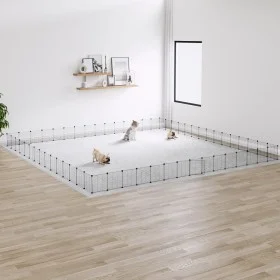 Jaula para mascotas de 60 paneles puerta acero negro 35x35 cm de vidaXL, Jaulas y habitáculos para animales pequeños - Ref: F...