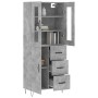 Aparador alto madera contrachapada gris hormigón 69,5x34x180 cm