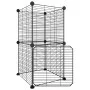 Jaula para mascotas de 8 paneles con puerta acero negro 35x35cm de vidaXL, Jaulas y habitáculos para animales pequeños - Ref:...