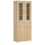 Aparador alto madera contrachapada color roble 69,5x34x180 cm