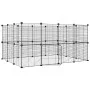 Jaula para mascotas de 28 paneles puerta acero negro 35x35 cm de vidaXL, Jaulas y habitáculos para animales pequeños - Ref: F...