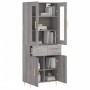 Aparador alto madera contrachapada gris sonoma 69,5x34x180 cm