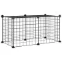 Jaula para mascotas de 8 paneles acero negro 35x35cm de vidaXL, Jaulas y habitáculos para animales pequeños - Ref: Foro24-311...