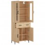 Aparador alto madera contrachapada color roble 69,5x34x180 cm
