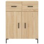 Aparador alto madera contrachapada color roble 69,5x34x180 cm
