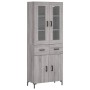 Aparador alto madera contrachapada gris sonoma 69,5x34x180 cm