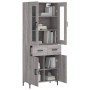 Aparador alto madera contrachapada gris sonoma 69,5x34x180 cm