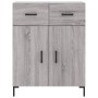 Aparador alto madera contrachapada gris sonoma 69,5x34x180 cm