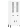 Aparador alto madera contrachapada blanco 69,5x34x180 cm