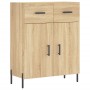 Aparador alto madera contrachapada color roble 69,5x34x180 cm