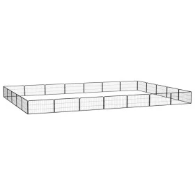 Hundekäfig 24 Paneele Stahl pulverbeschichtet schwarz 100x50 cm von vidaXL, Hundehütten und Zäune - Ref: Foro24-3115971, Prei...