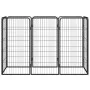 Hundekäfig 8 Paneele aus schwarz pulverbeschichtetem Stahl 50x100 cm von vidaXL, Hundehütten und Zäune - Ref: Foro24-3115958,...