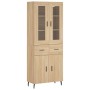 Aparador alto madera contrachapada color roble 69,5x34x180 cm