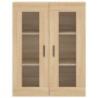 Aparador alto madera contrachapada color roble 69,5x34x180 cm