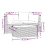 Set de muebles de jardín 3 pzas y cojines ratán sintético gris