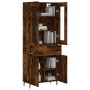 Aparador alto madera contrachapada roble ahumado 69,5x34x180 cm