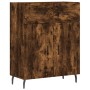 Aparador alto madera contrachapada roble ahumado 69,5x34x180 cm